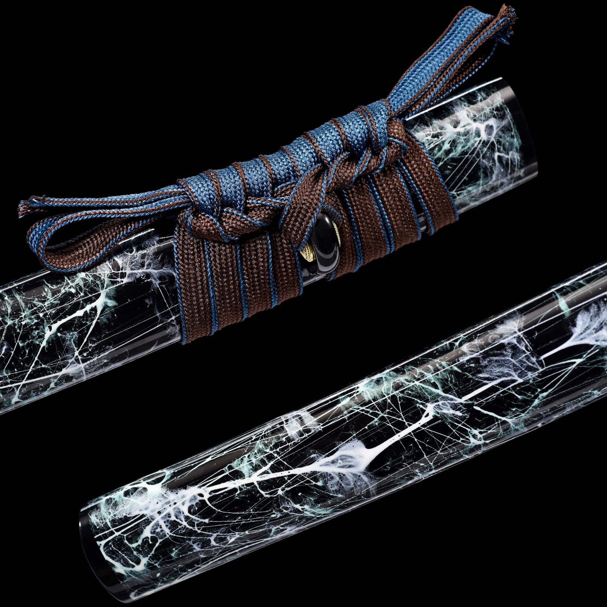 Katana sword habaki and seppa detail - blade collar and spacer close-up