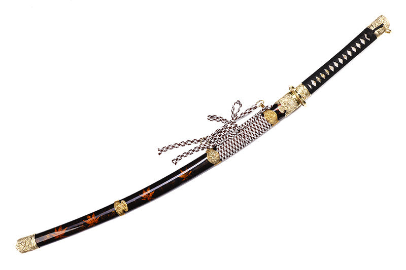 Black Maple Leaf Pattern Samurai Katana