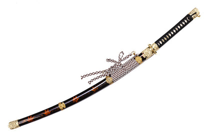 Black Maple Leaf Pattern Samurai Katana