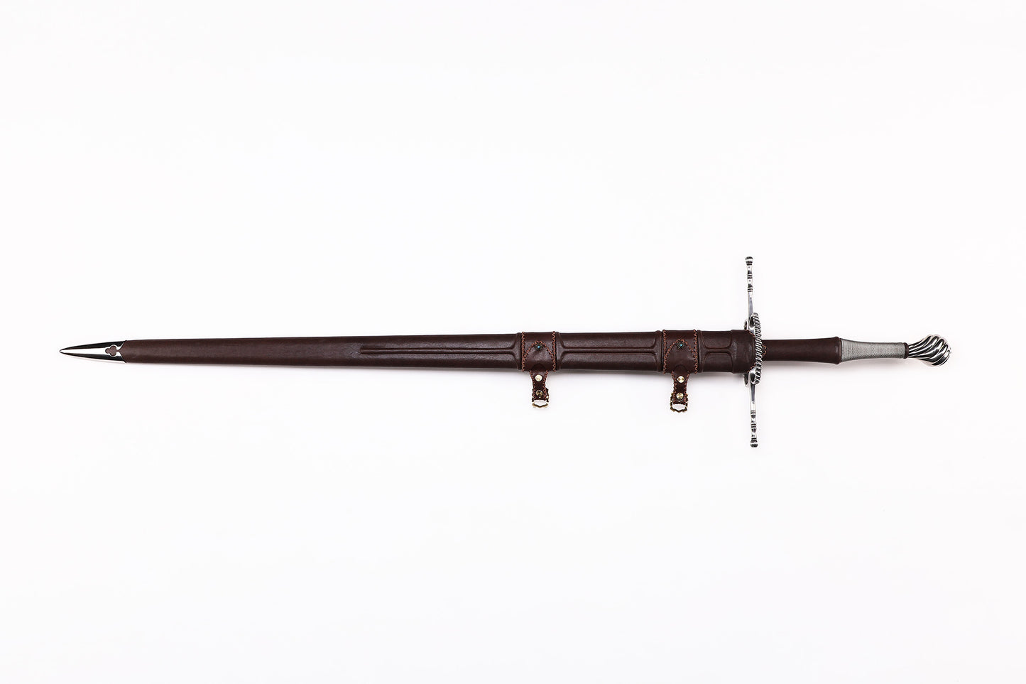 Medieval European Sword,Genuine Leather Grip Vintage Collectible Western Sword