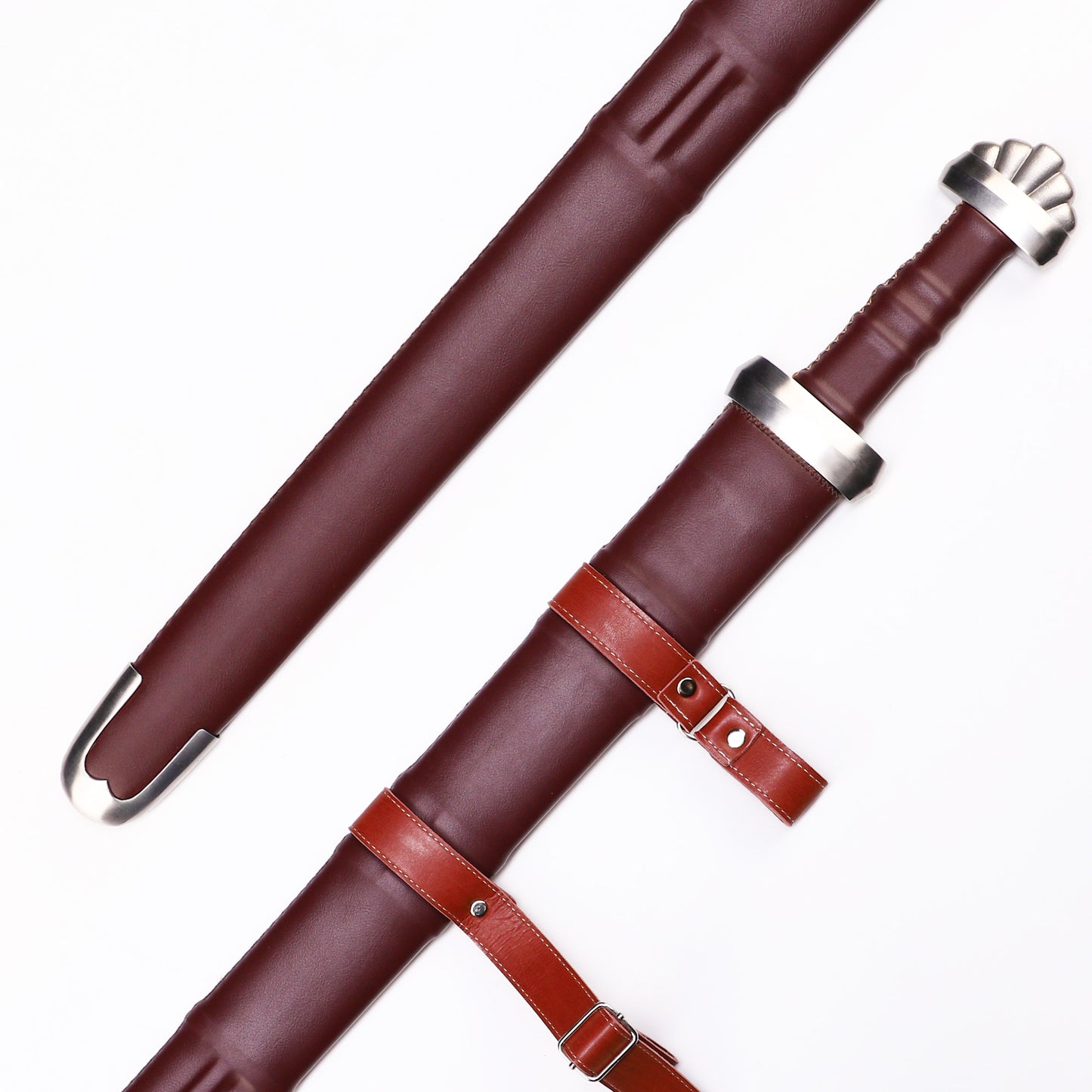 Detail Image: Viking Sword 1060 High Carbon Steel Razor Sharp Blade Full Tang - Sheath Details