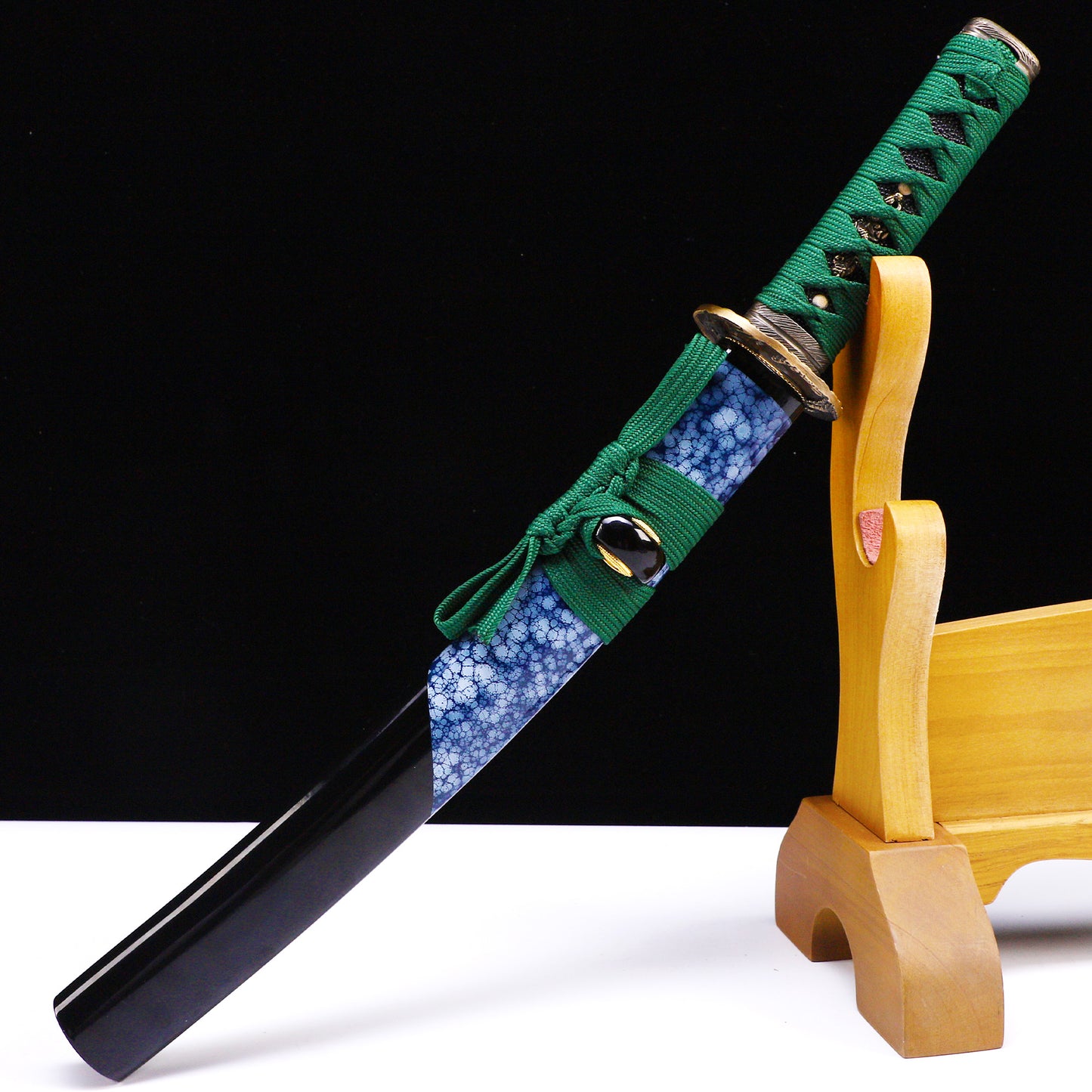 Green Handle & Blue Marbled Saya Tanto