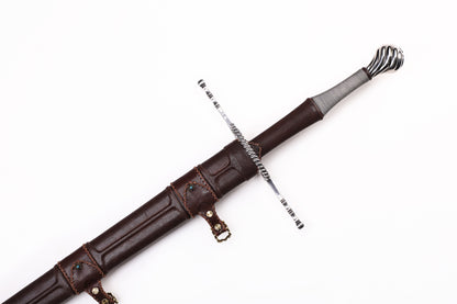 Medieval European Sword,Genuine Leather Grip Vintage Collectible Western Sword