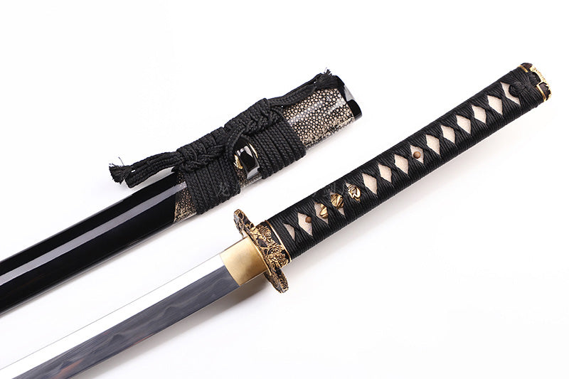 Black & Gold Floral Openwork Samurai Katana