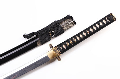 Black & Gold Floral Openwork Samurai Katana