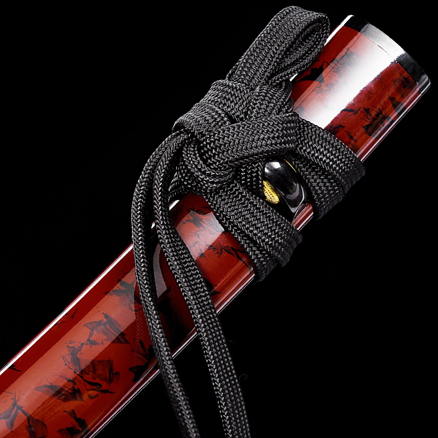 Red Saya & Black Handle Tanto