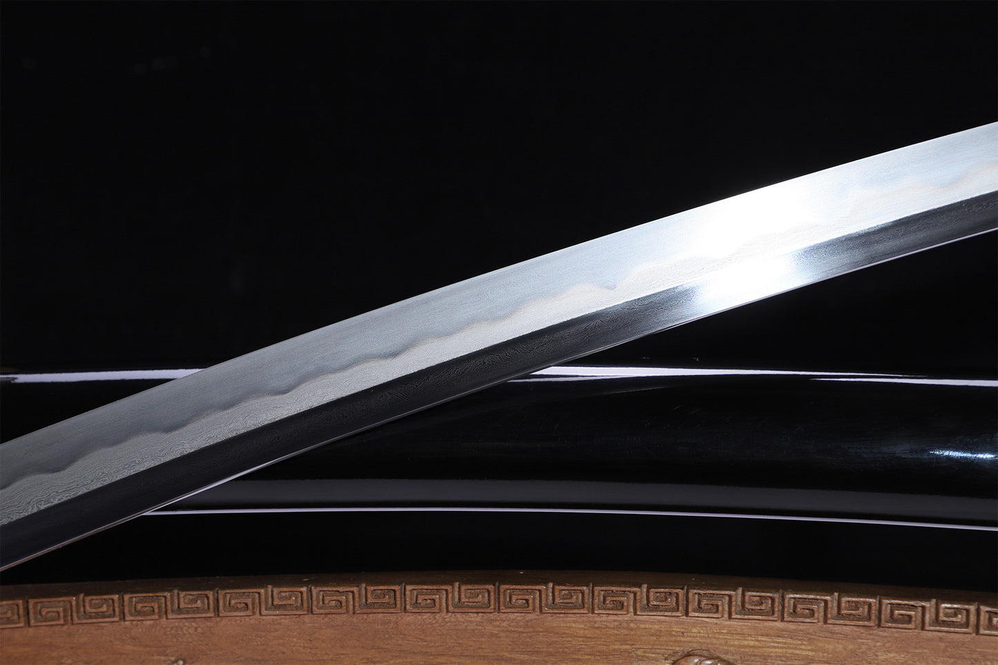 Horn Edged Ray Skin Gloss Lacquer Saya Gold Silver Plated Copper Fittings Full Tang Sword
