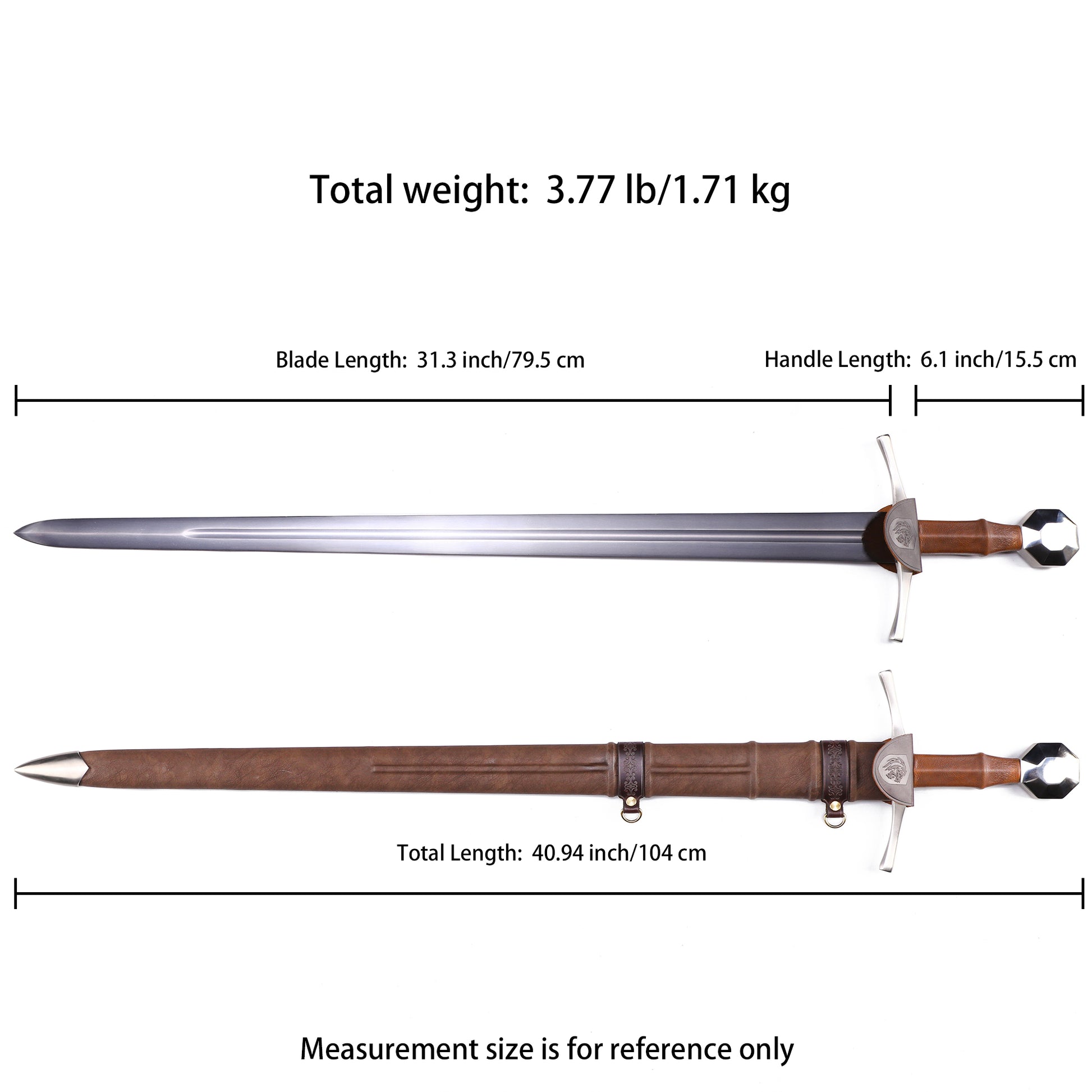 Dimensional drawing: Medieval Western Sword - Dimensional annotation