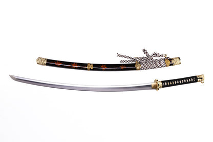 Black Maple Leaf Pattern Samurai Katana
