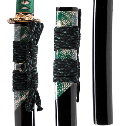 Texture steel katana clay tempered hamon Sword Sheath Display