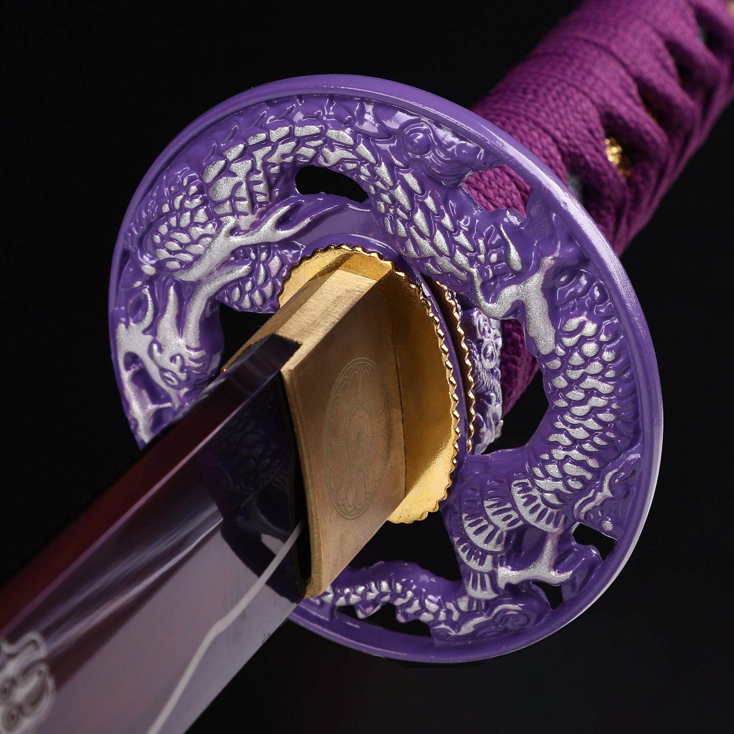 Purple Dragon Japanese samurai sword katana Hand protection 