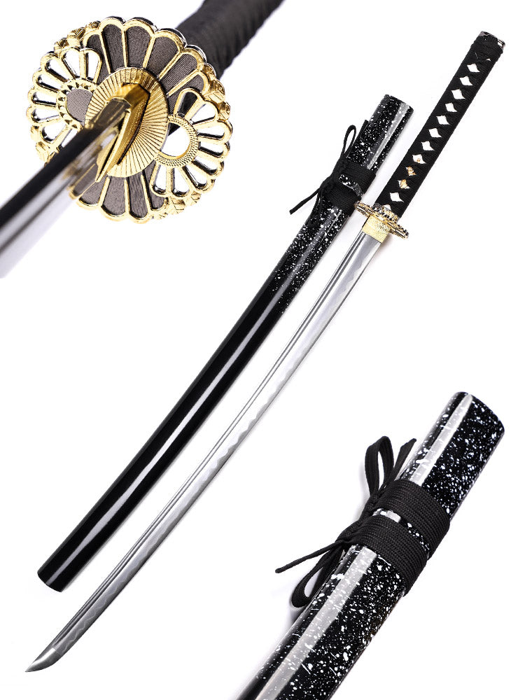 65Mn steel katana side profile - full tang spring steel blade chrysanthemum fittings