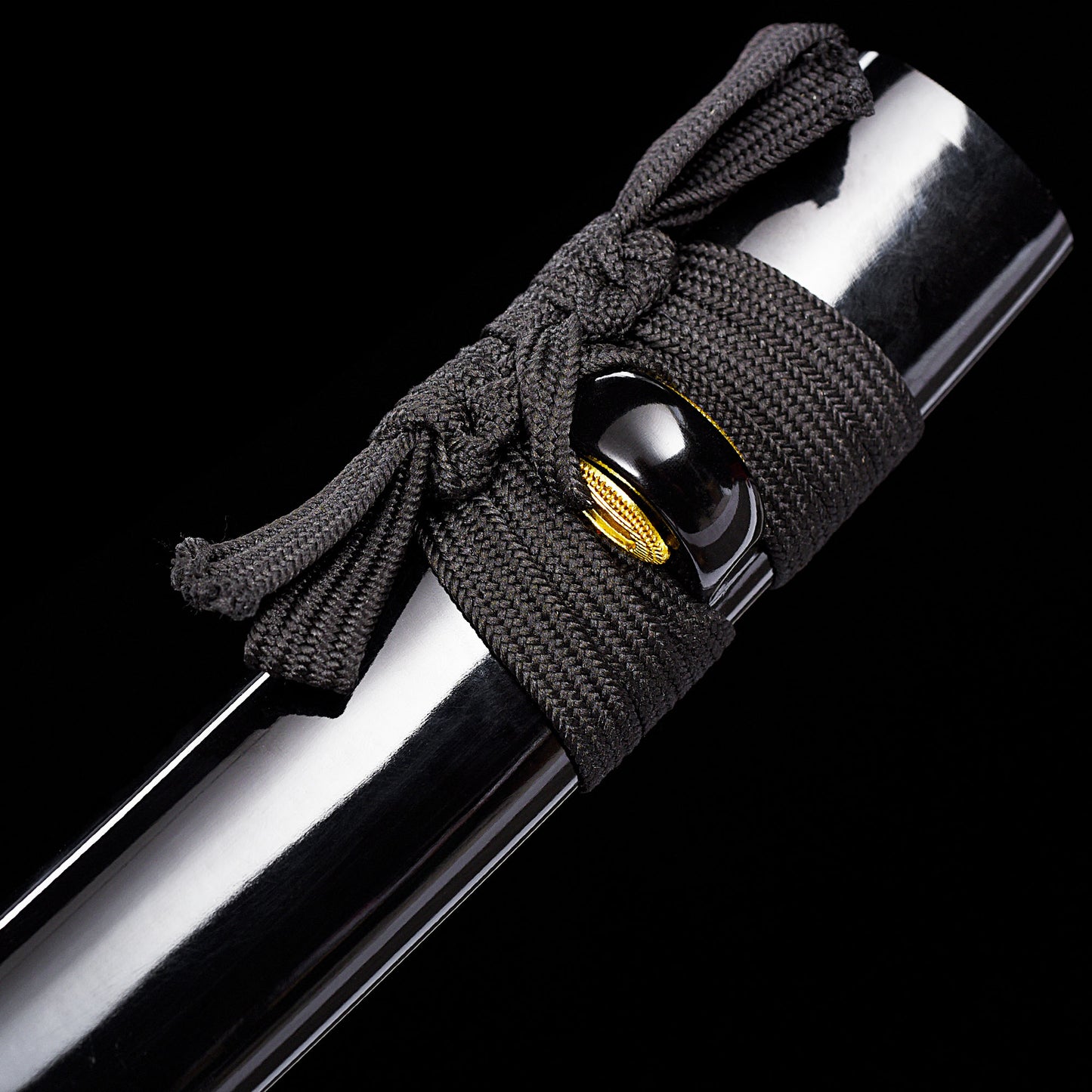 Black Tanto with Red Handle Inlay
