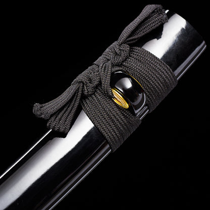 Black Tanto with Red Handle Inlay