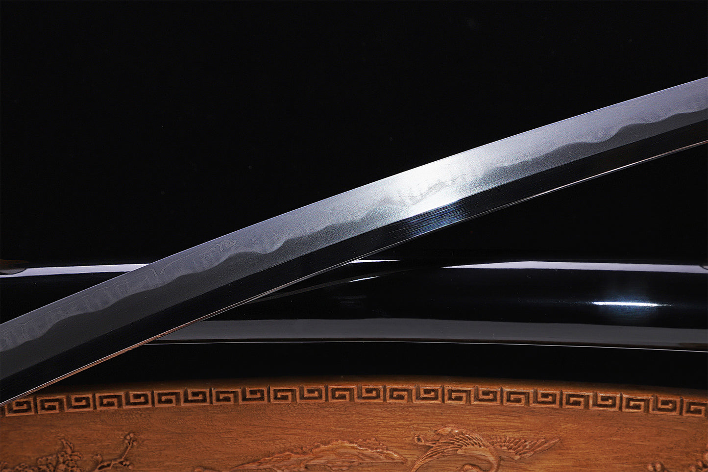 Green Ray Skin Horn Black Lacquer Saya Gold Plated Copper Full Tang  Iaido Sword