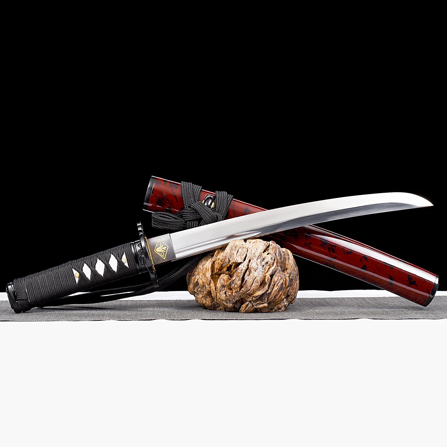 Red Saya & Black Handle Tanto