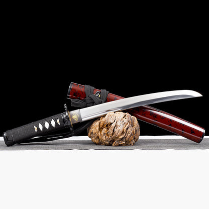 Red Saya & Black Handle Tanto