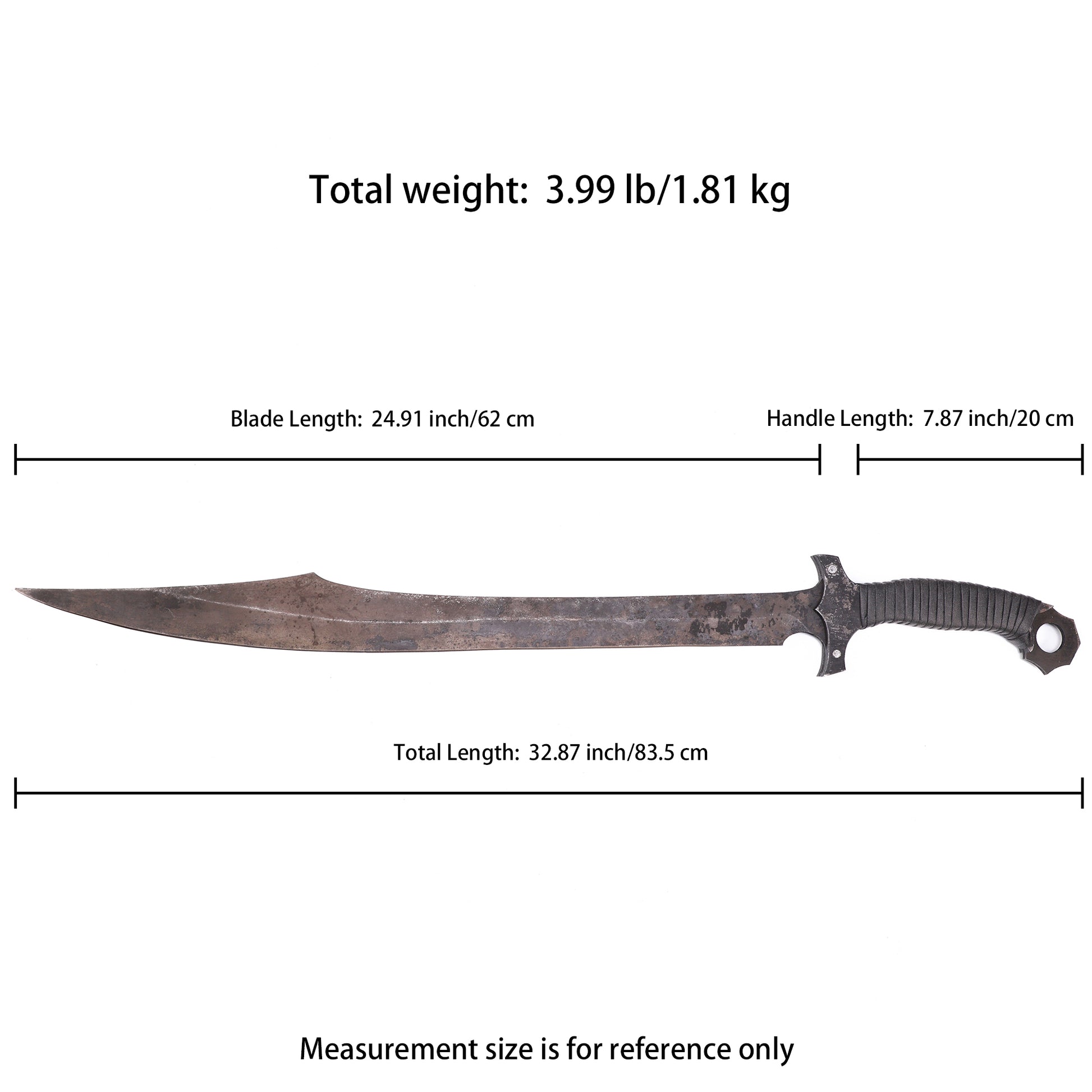 Dimensional drawing: Giant Spirit Tactical Short Sword - Dimensional annotation