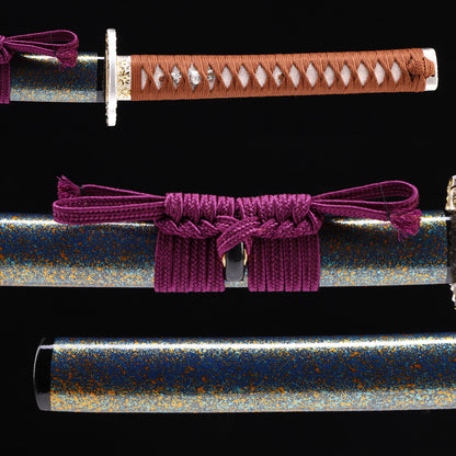 Color treated blade katana Detail of scabbard