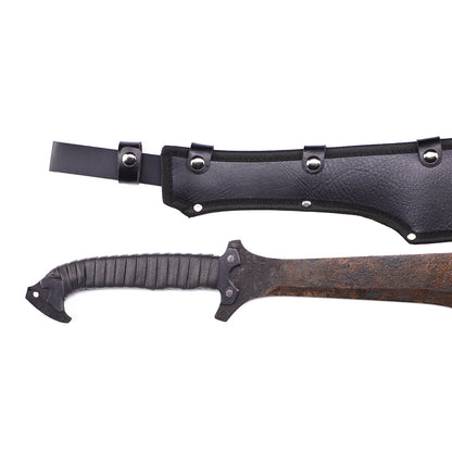 Spartan warrior sword replica with leaf-shaped blade - Detail drawing of knife handle