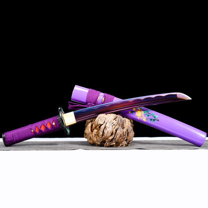 Purple Tanto with Chrysanthemum Saya