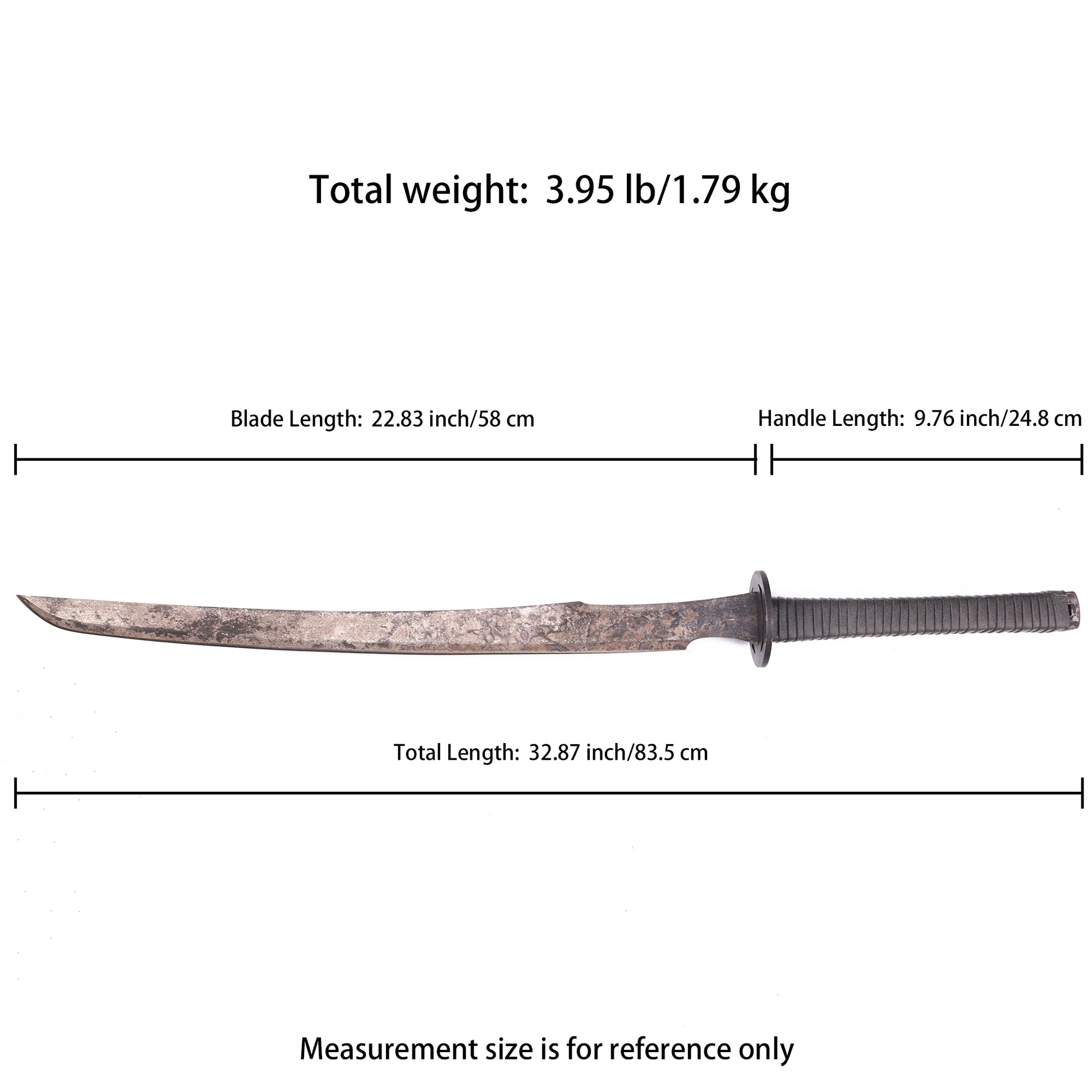 Dimensional drawing: Katana sword - Dimensional annotation