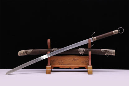 Solid Wenge Wood Ruyi Cloud Brass Fittings Traditional Martial Arts Training Sword
