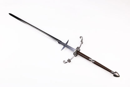 Renaissance European Two-Handed Greatsword, Scroll Wing Fittings Leather Grip Western Long Sword