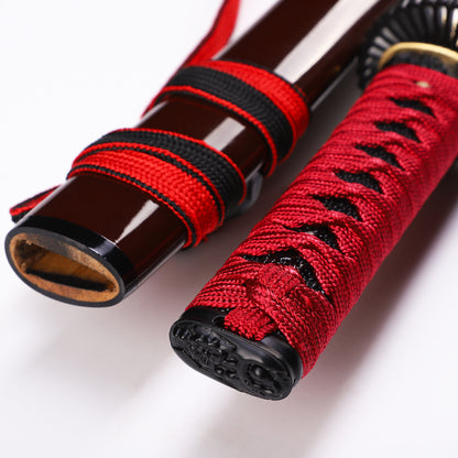 Red Handle & Brown Saya Tanto