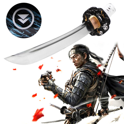 Ghost of Tsushima short tanto full length view - Jin Sakai game replica blade