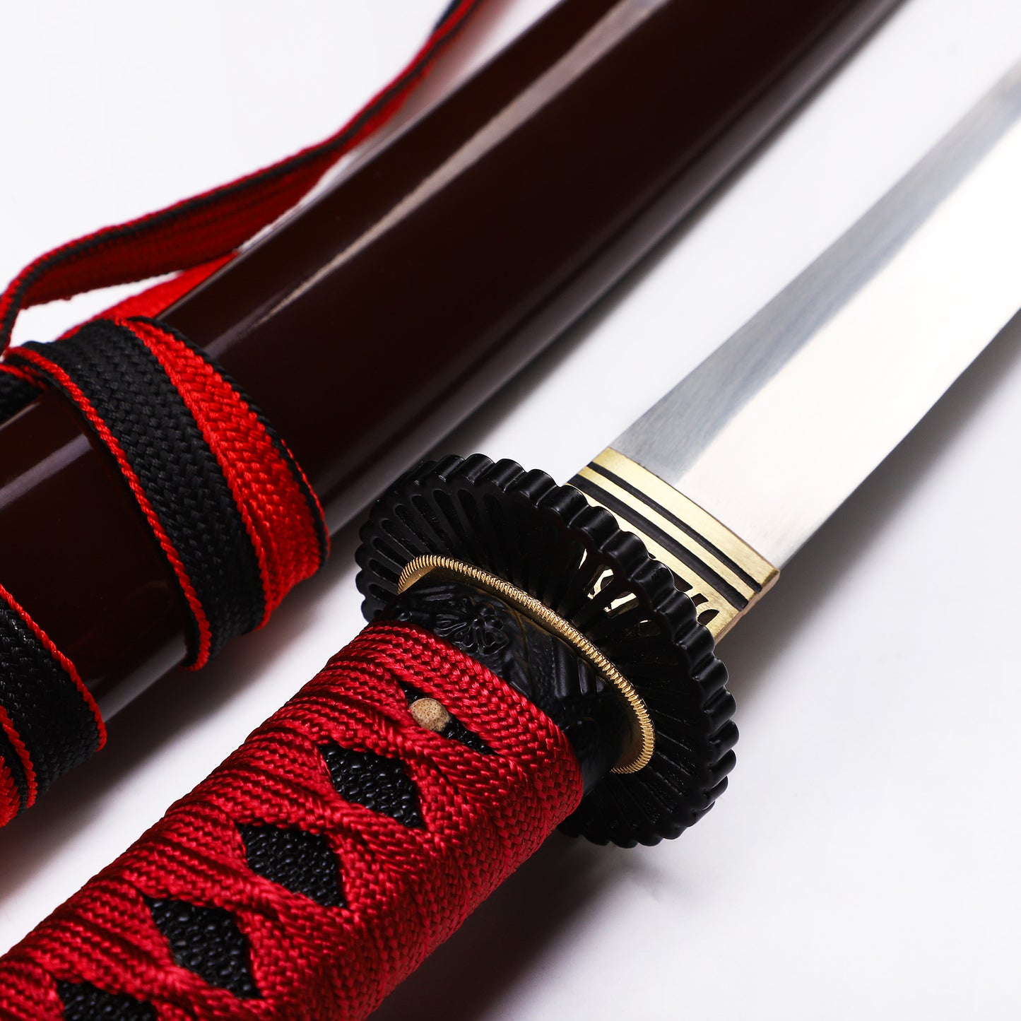 Red Handle & Brown Saya Tanto