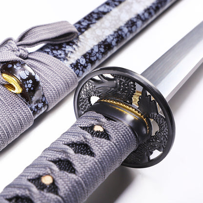 Grey Handle & Snowflake Pattern Tanto