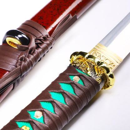 Red Saya & Green Handle Tanto