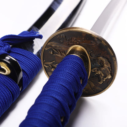 Blue handle black pattern tanto Hand protection details