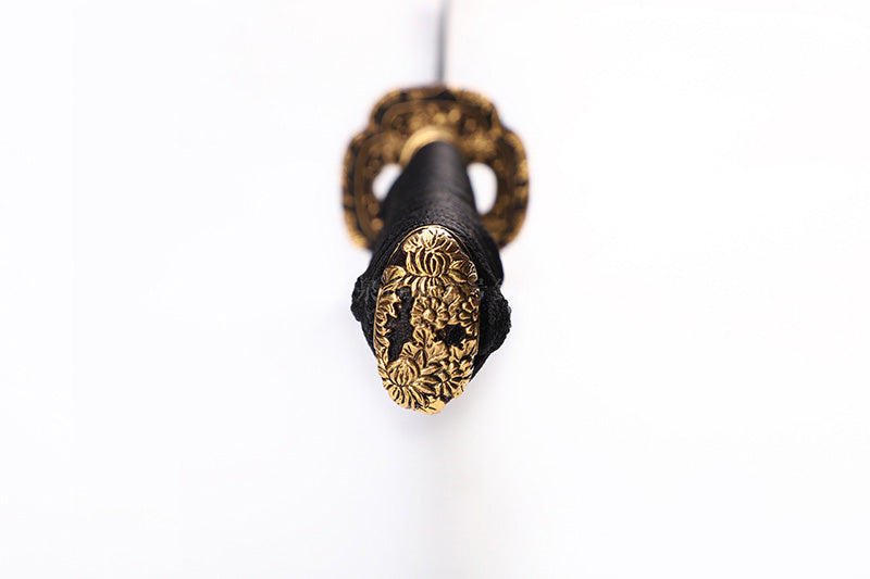 Black & Gold Floral Openwork Samurai Katana
