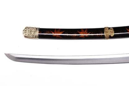 Black Maple Leaf Pattern Samurai Katana