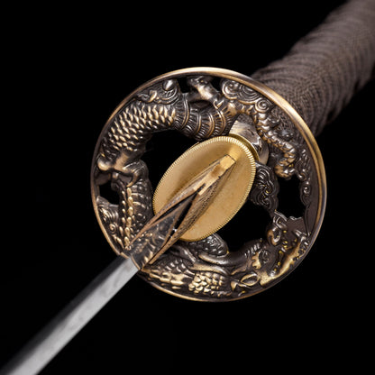 Katana sword 41 inch T10 steel clay tempered full tang - Hand protection details