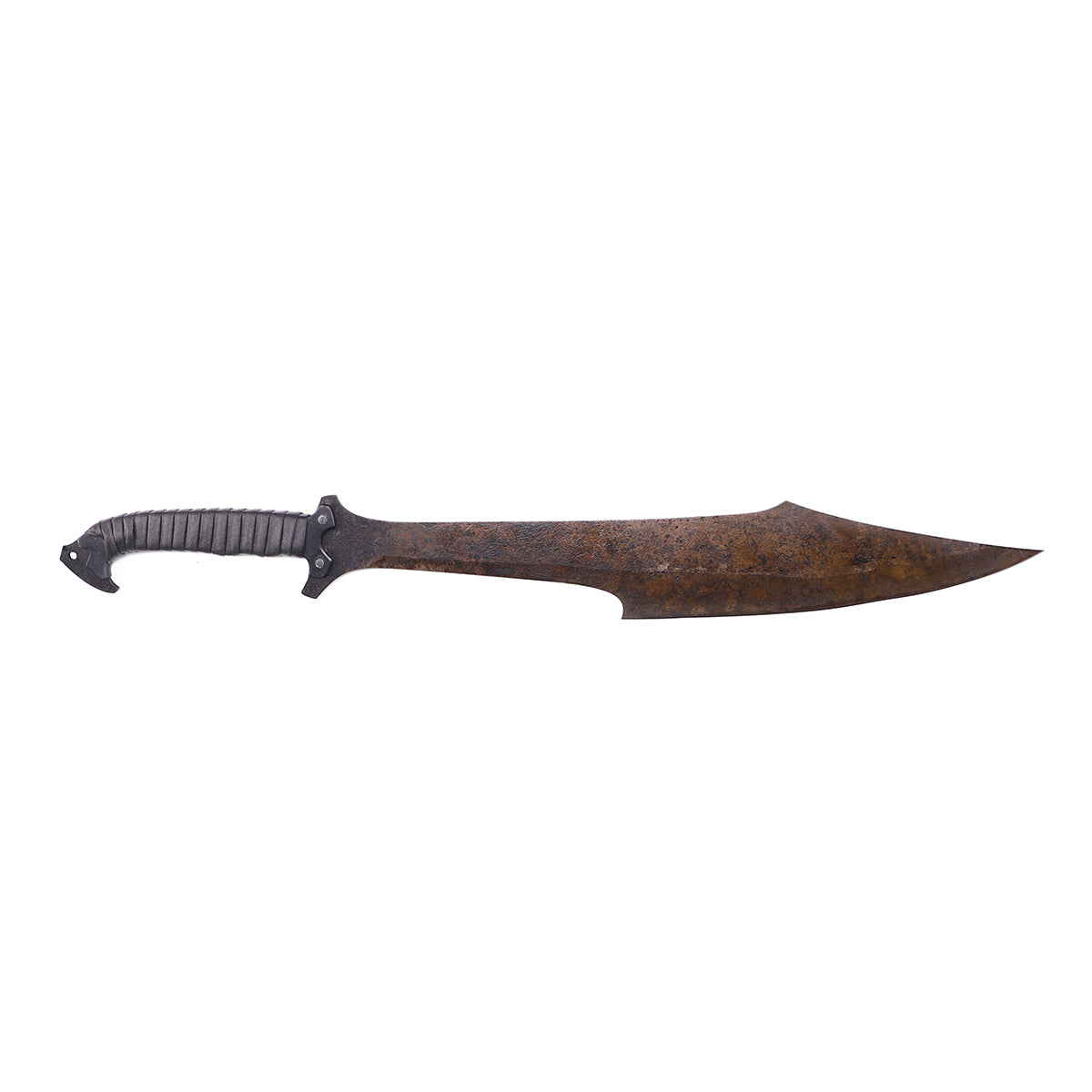 Spartan warrior sword replica with leaf-shaped blade - plan view