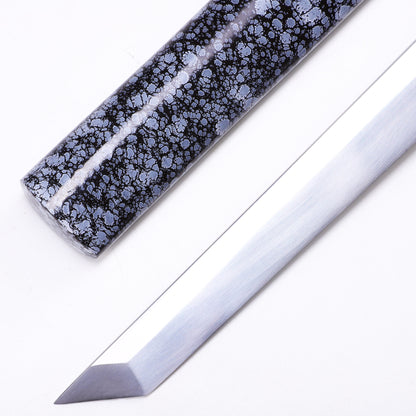 Grey Handle & Snowflake Pattern Tanto
