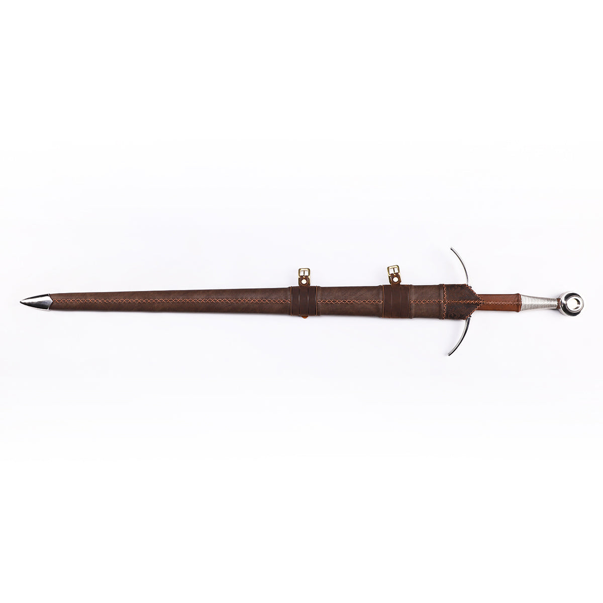 Medieval longsword flat lay - full length overview
