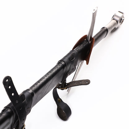 Rhinelander bastard sword scabbard detail - leather sheath close-up