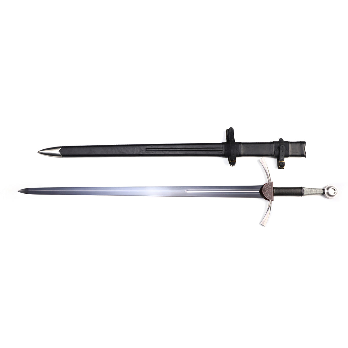 Rhinelander bastard sword front view - full tang high carbon steel blade
