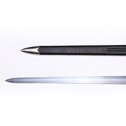 Rhinelander bastard sword blade tip detail - precision forged double-edged point