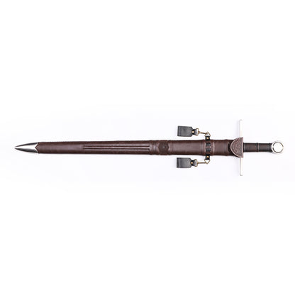 Medieval arming sword front view - full tang historical knight sword replica