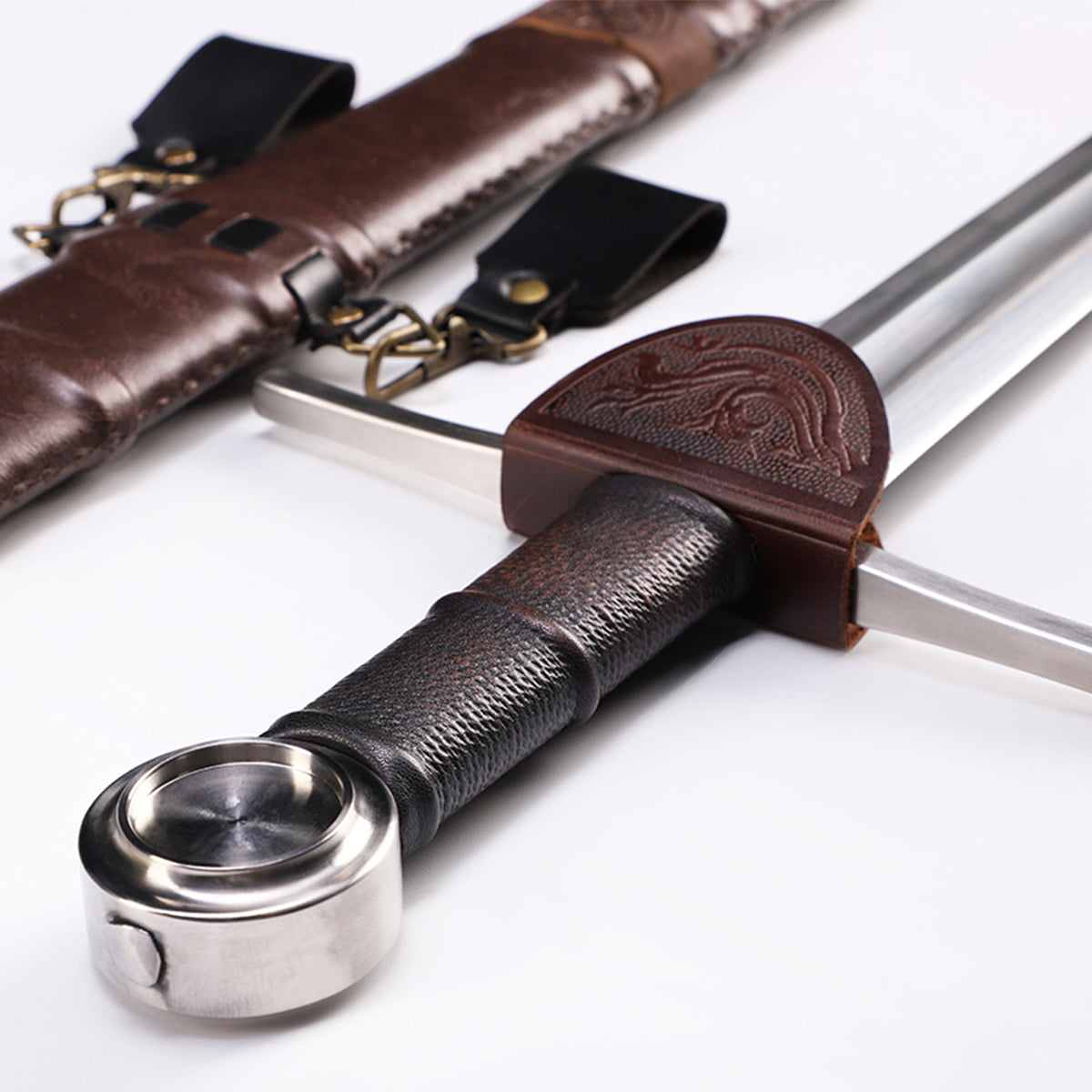 Medieval knight arming sword Detail drawing of knife handle