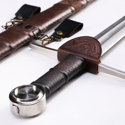 Medieval knight arming sword Detail drawing of knife handle