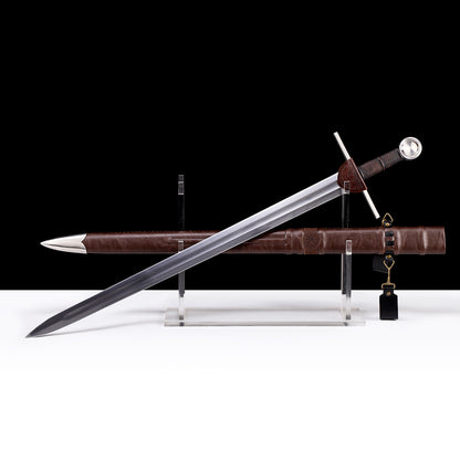 Medieval arming sword full  view - full length overview with scale reference