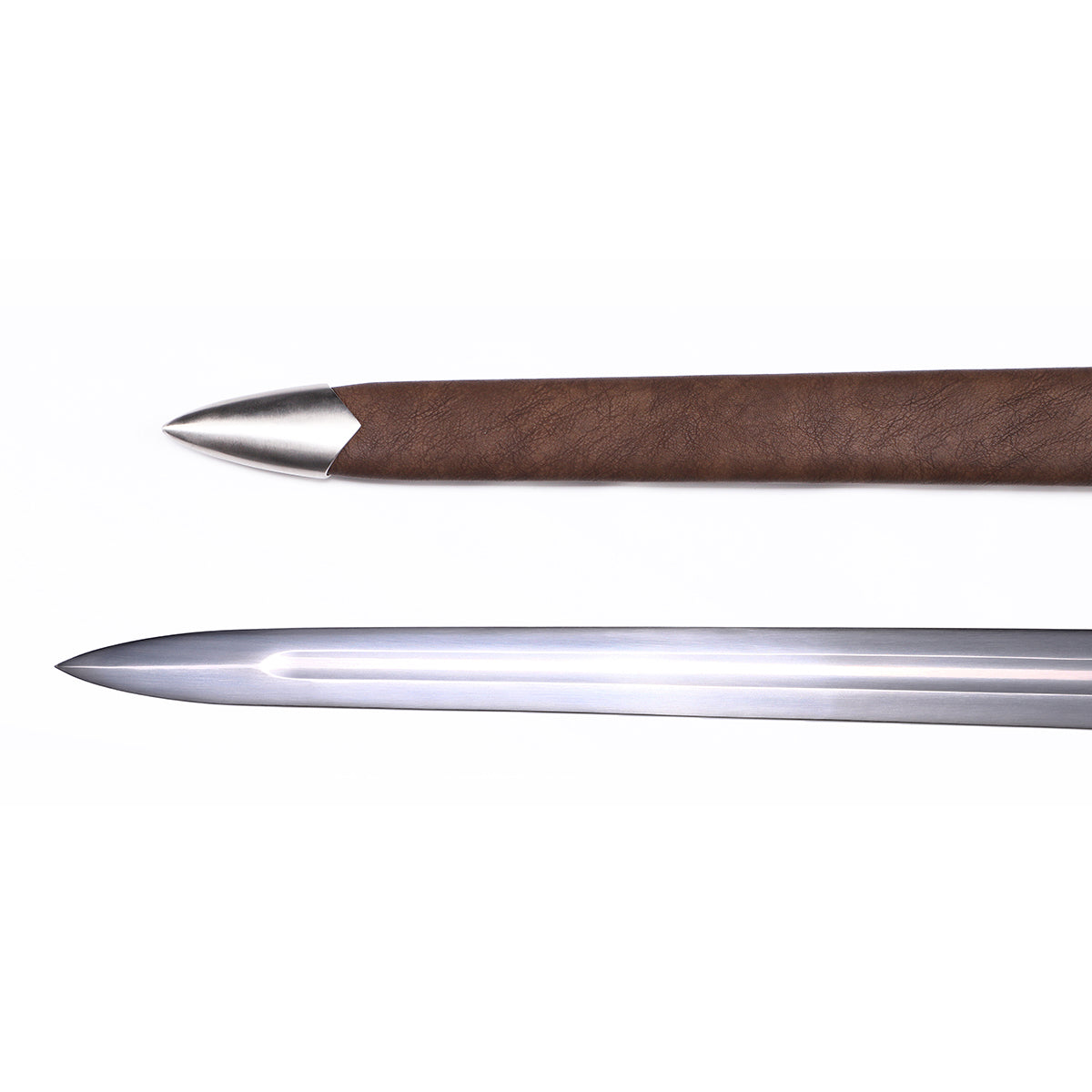Viking sword tip detail - precision forged double-edged point
