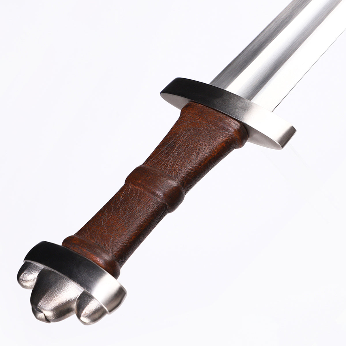 Viking sword crossguard detail - double-edged blade and guard close-up