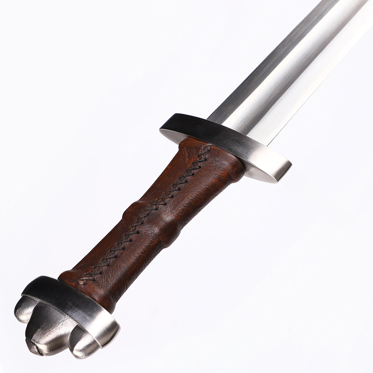 Viking Sword hilt details - traditional Norse wheel pommel detail